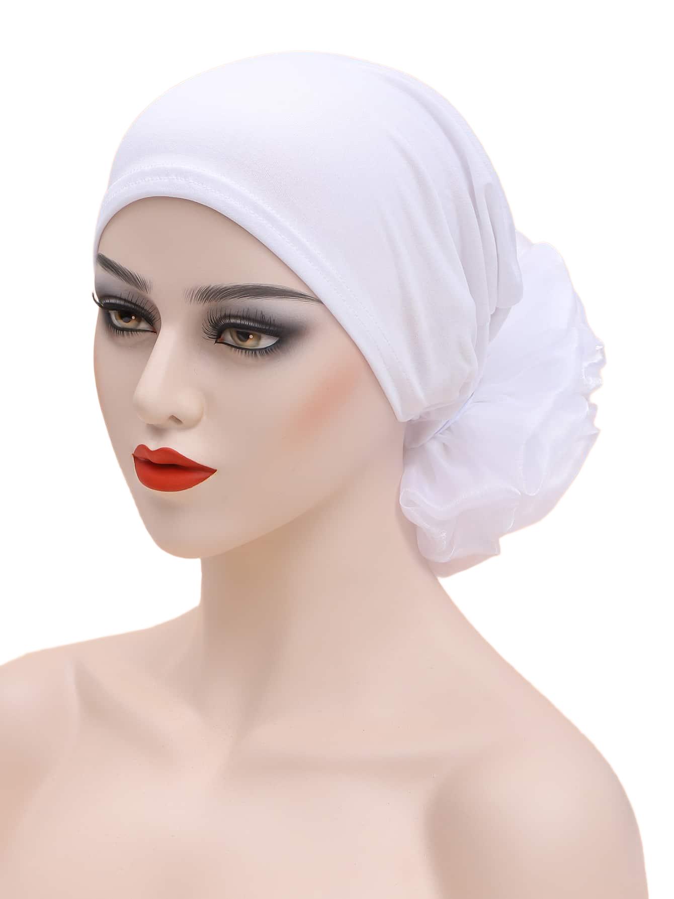 biały turban na głowę 