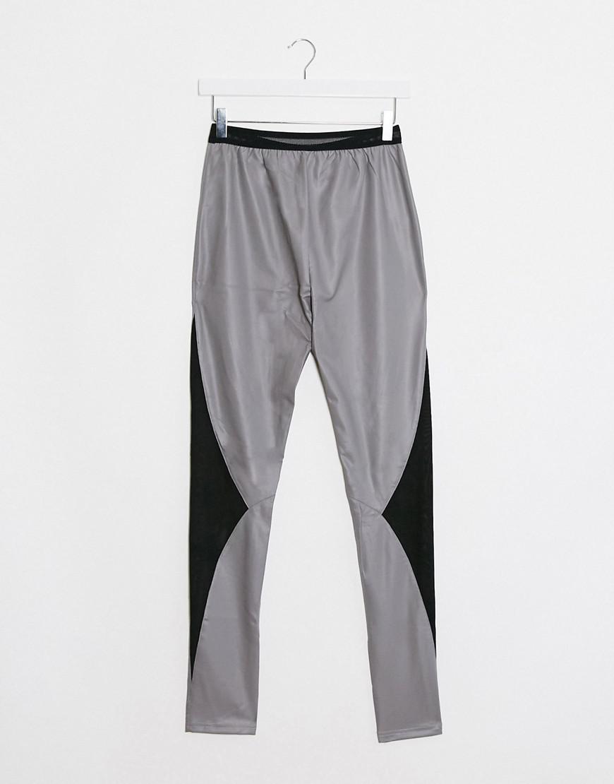 legginsy imitacja skóry łączenie