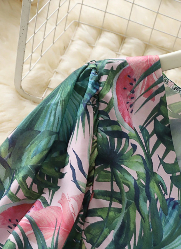 kombinezon wiązanie tropical print