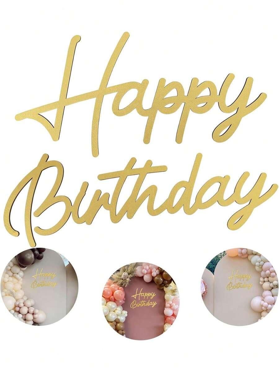 złoty napis happy birthday