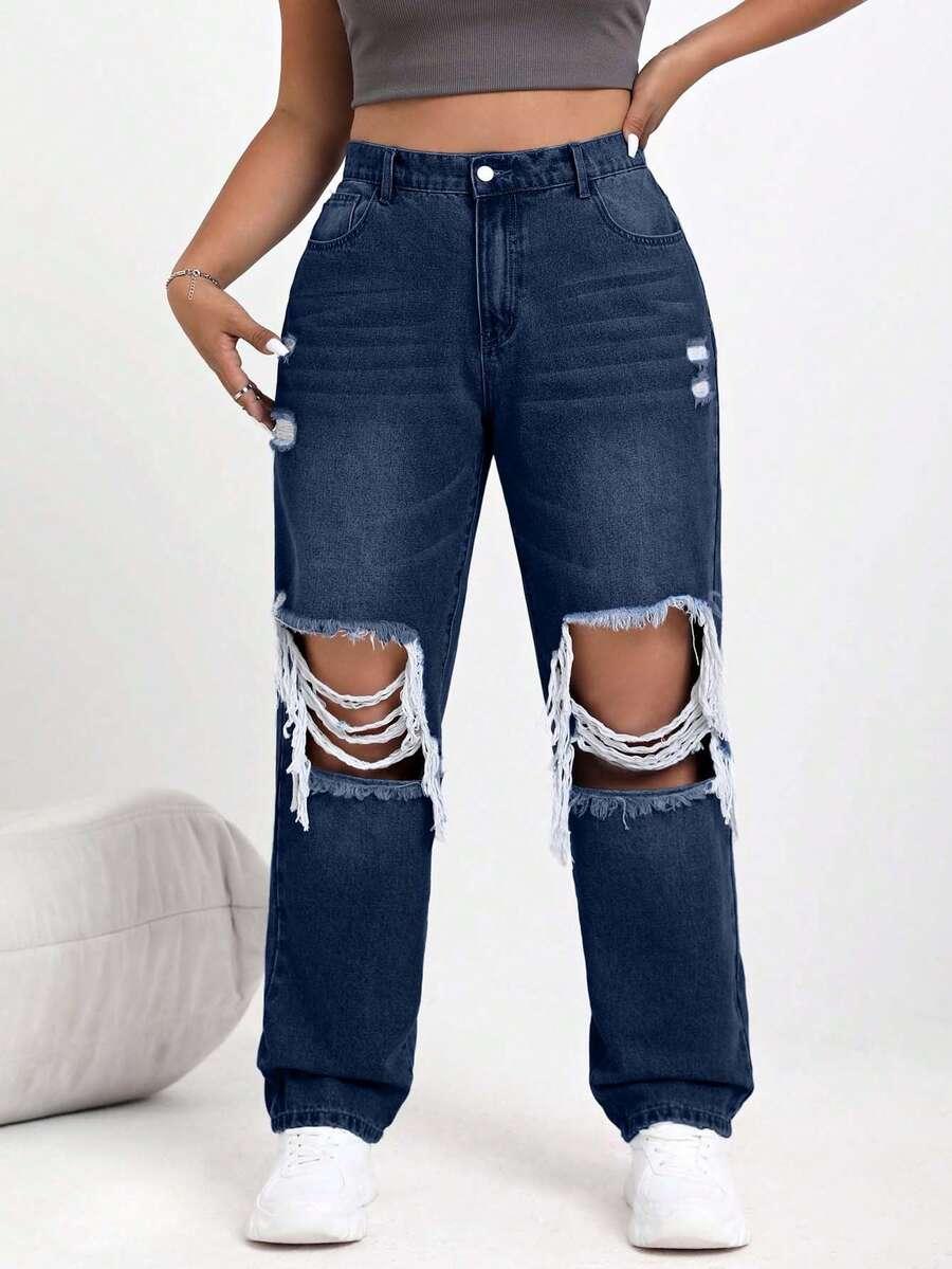 niebieskie spodnie jeans 