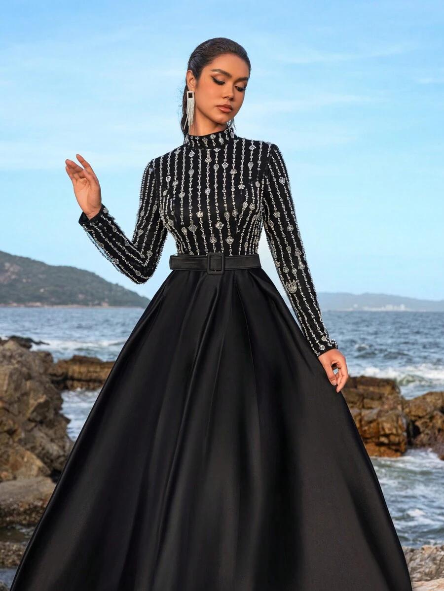 CZARNA MAXI SUKIENKA