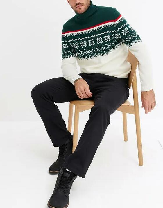 SWETER Z GOLFEM W NORWESKI WZÓR