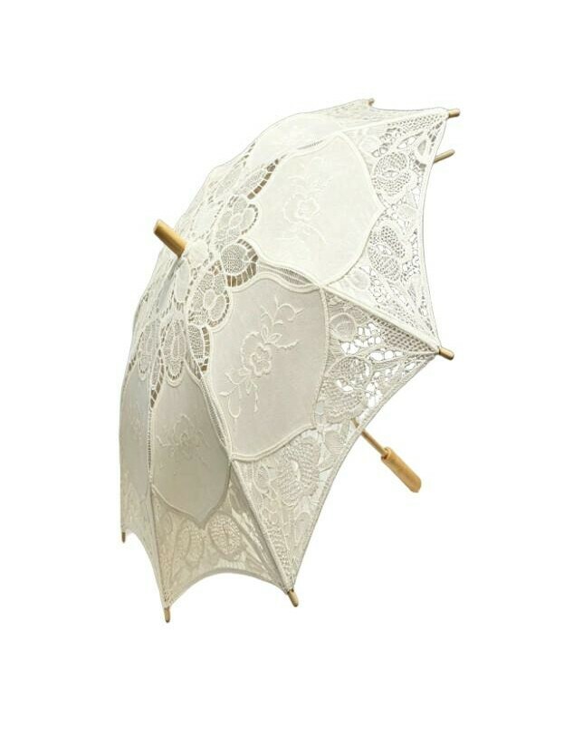 beżowy parasol koronka