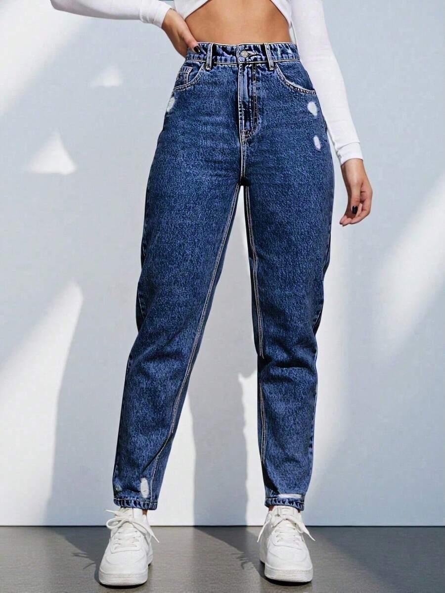 spodnie jeans wysoki stan