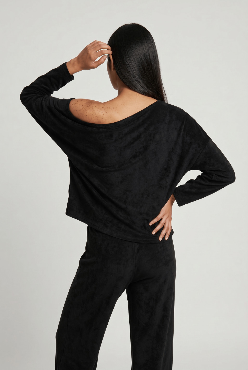 czarna bluzka frotte