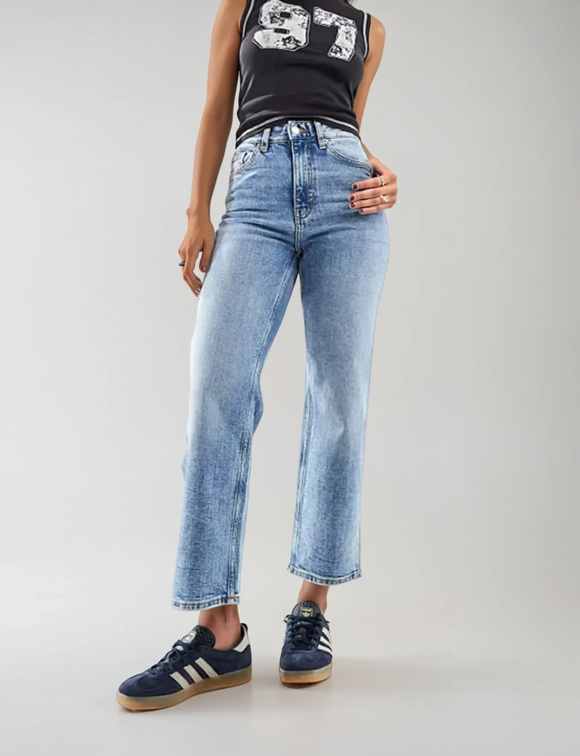 NIEBIESKIE PROSTE SPODNIE VINTAGE JEANS