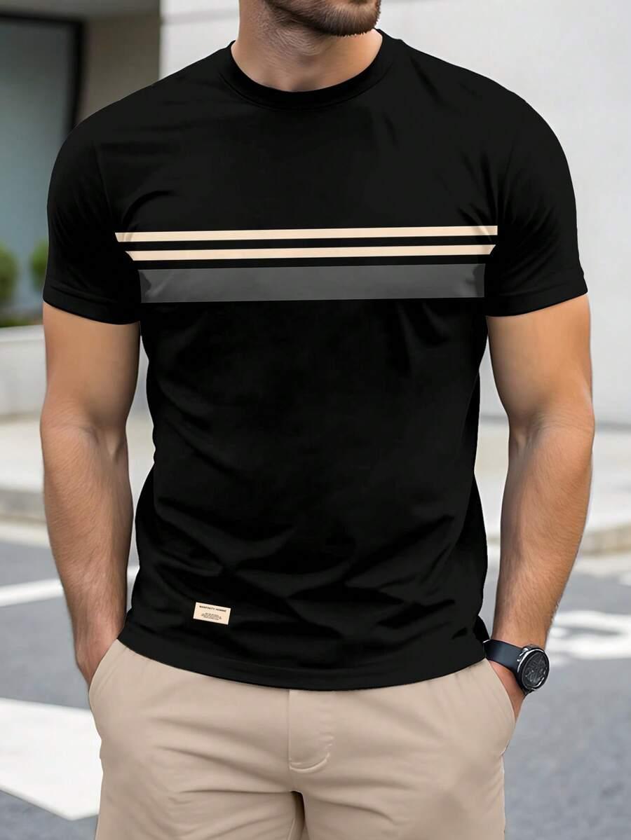 CZARNY T-SHIRT NADRUK 