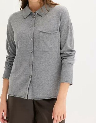 SWETER DAMSKI KARDIGAN WISKOZOWY Z KOŁNIERZYKIEM