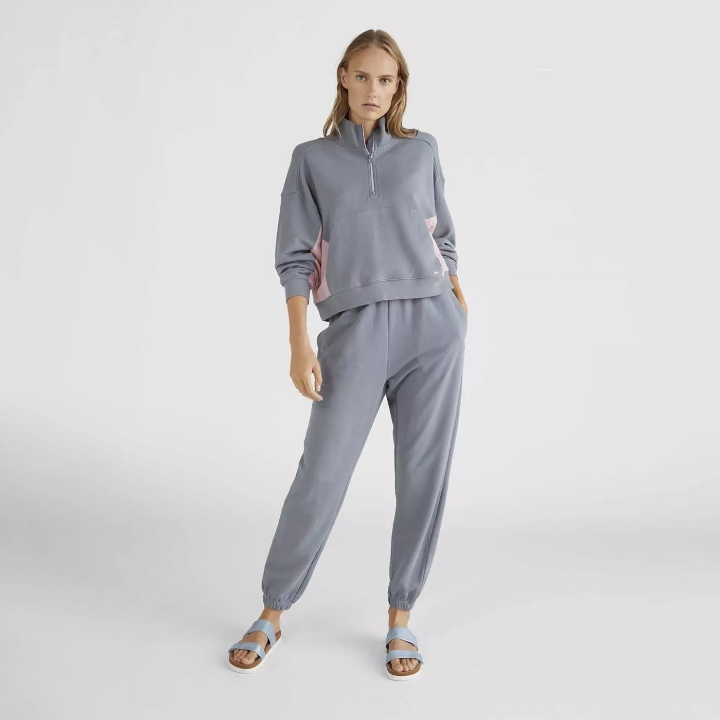 BLUZA STÓJKA ZIP WSTAWKI