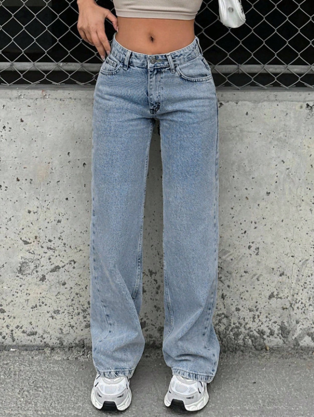 SPODNIE JEANS KIESZENIE ZAMEK