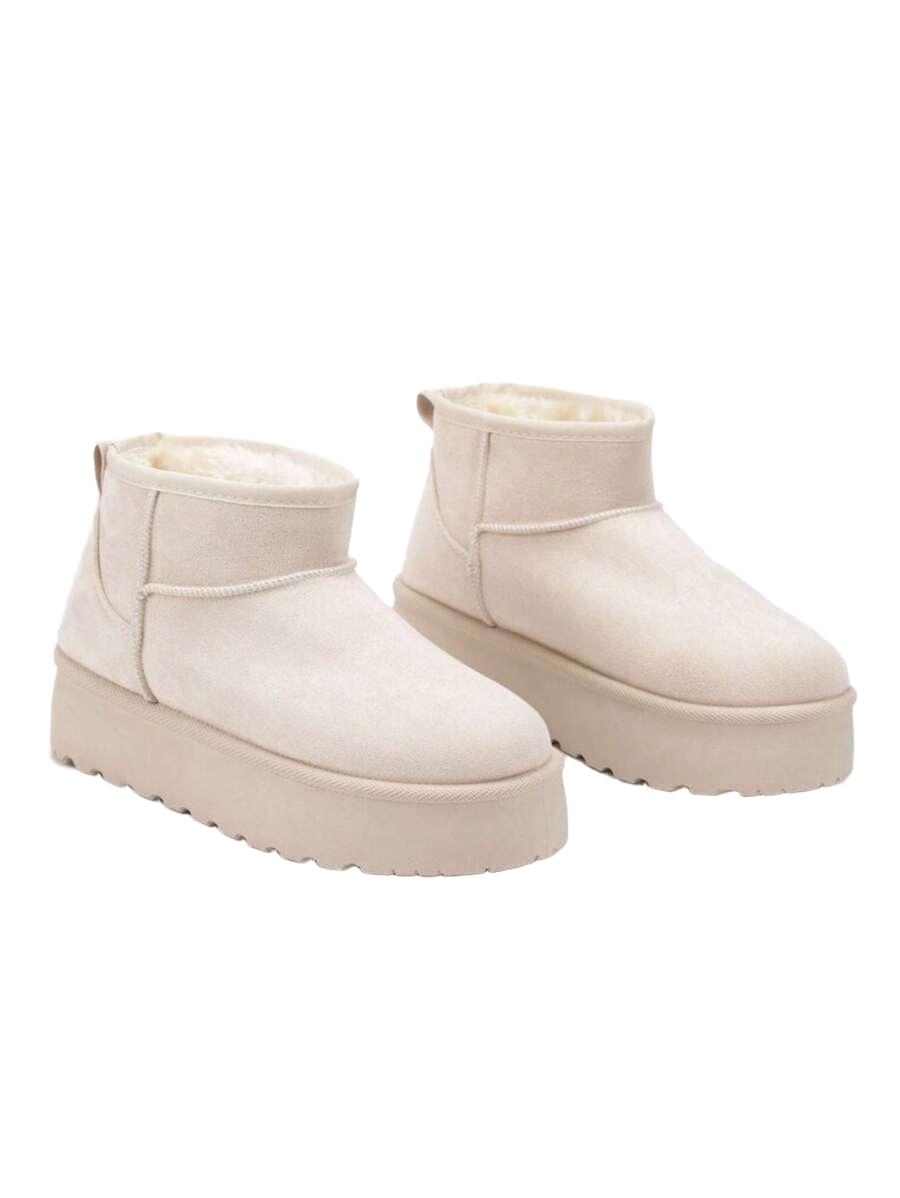 BUTY ZIMOWE BEŻOWE STYLU CASUALOWYM 