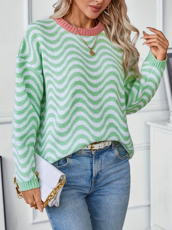 sweter kontrast wzór