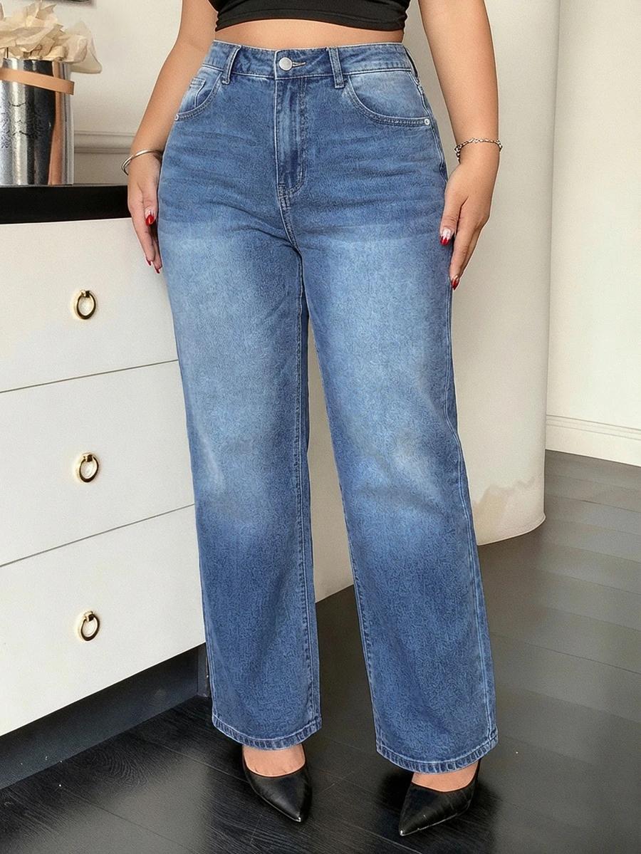 proste spodnie jeans wysoki stan
