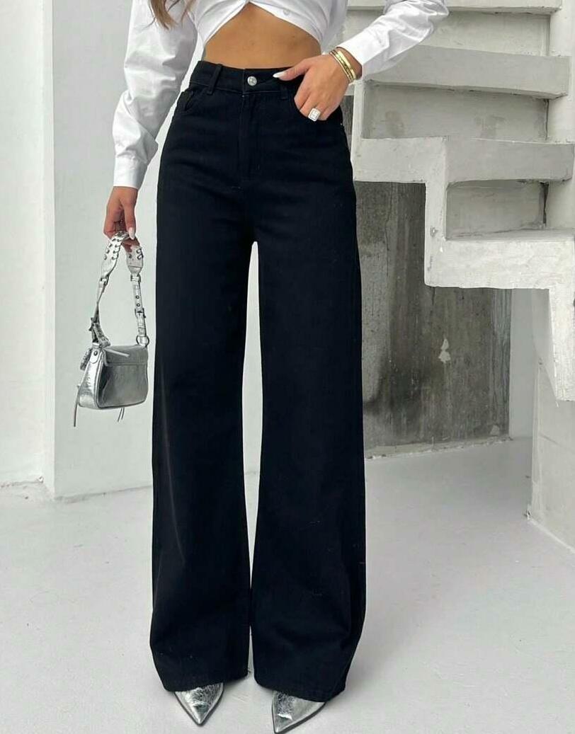 CZARNE SPODNIE JEANS