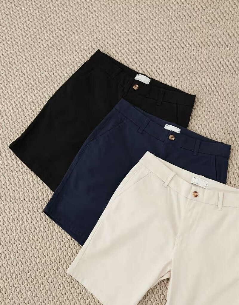 KRÓTKIE SPODENKI CHINO ZAMEK KIESZENIE 2-PACK