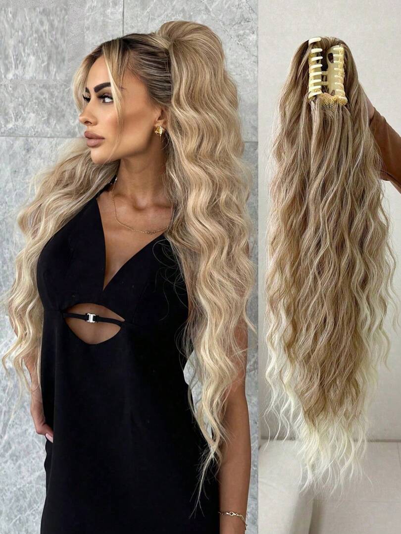 BLOND SYNTETYCZNE WŁOSY KUCYK