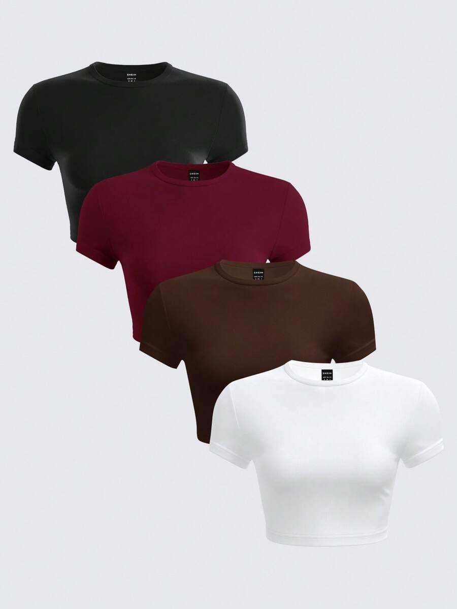 TOP OKRĄGŁY DEKOLT 4-pack