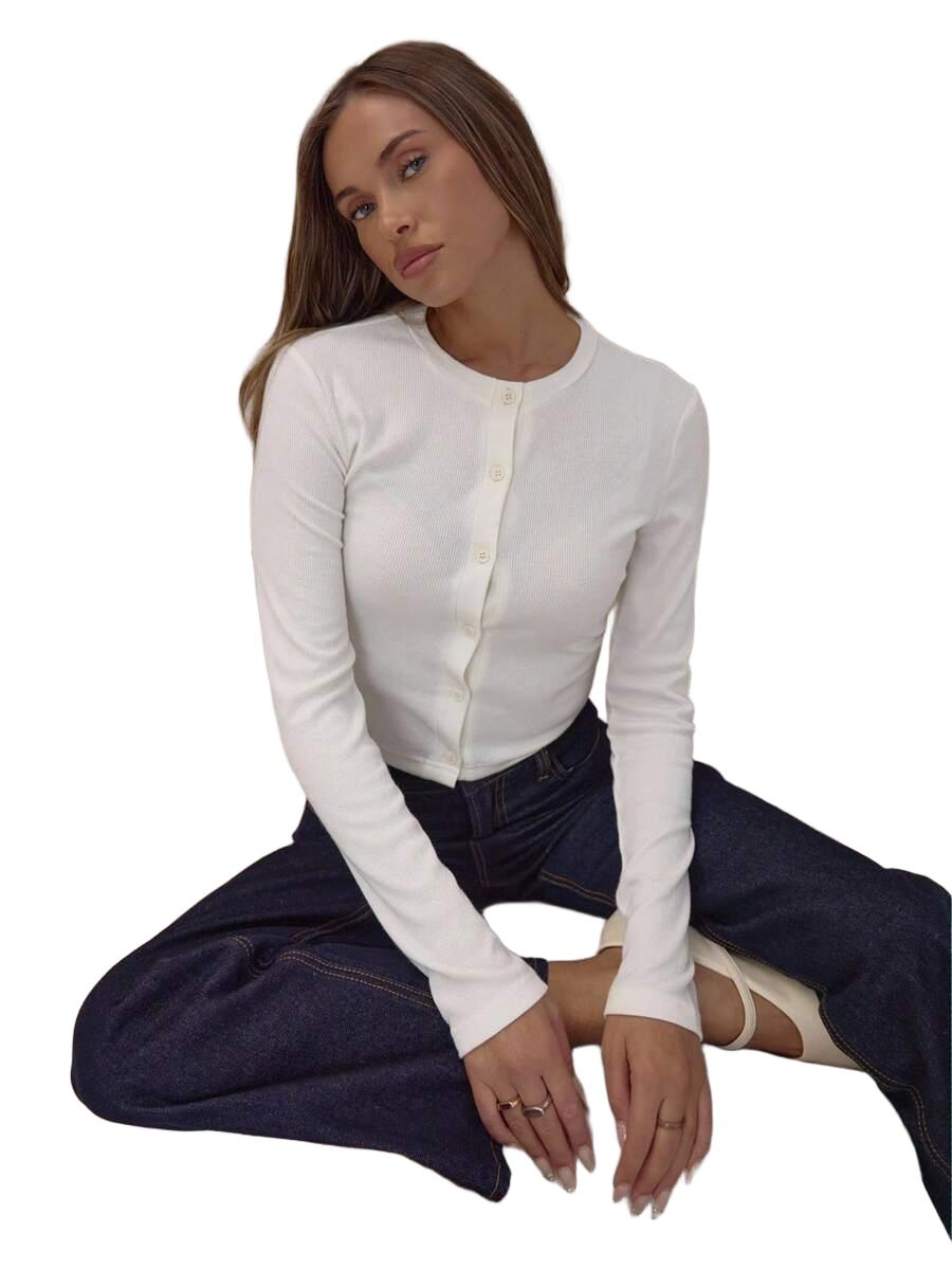 SWETER ROZPINANY BIAŁY