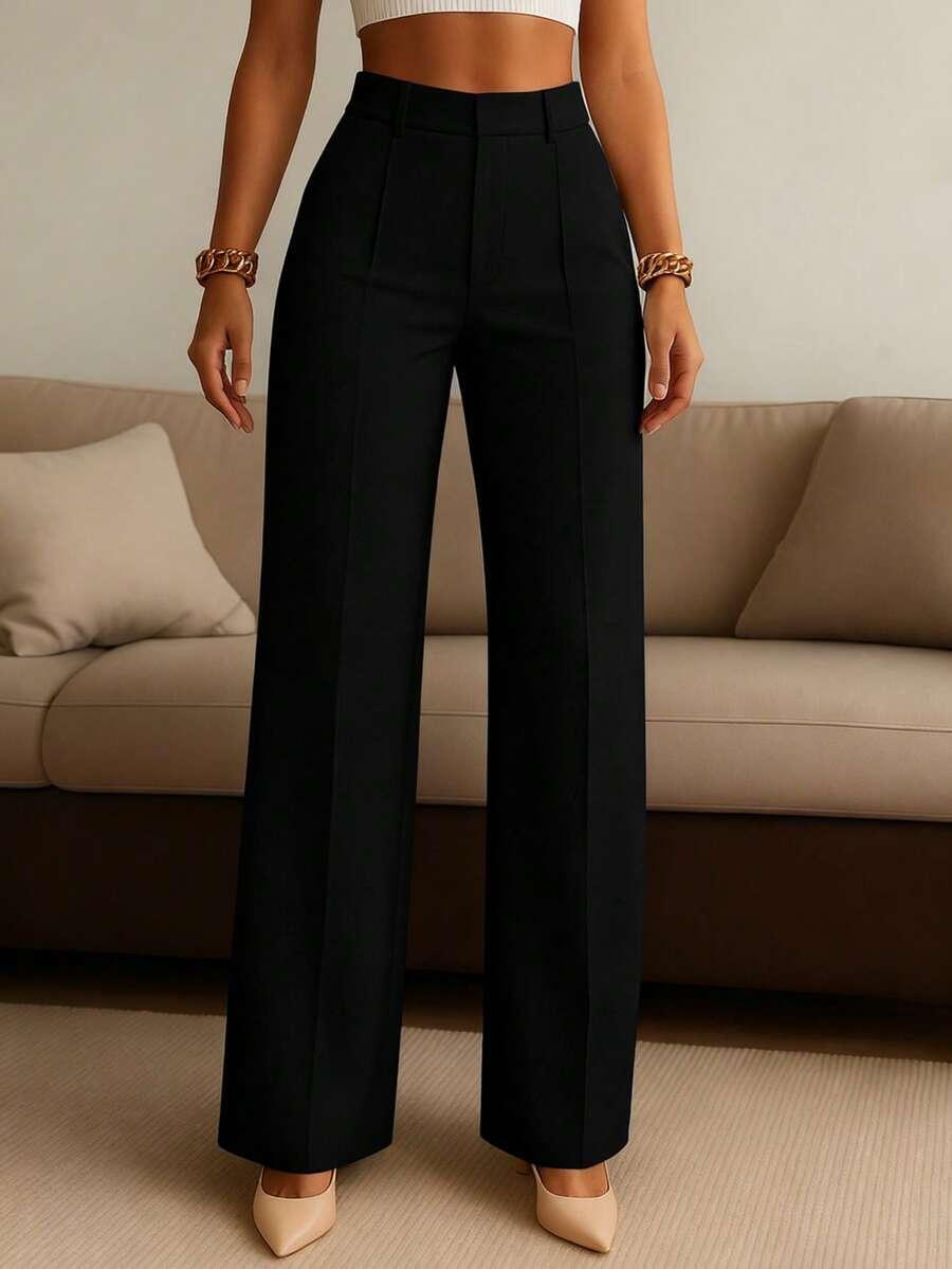 CZARNE ELEGANCKIE SPODNIE 