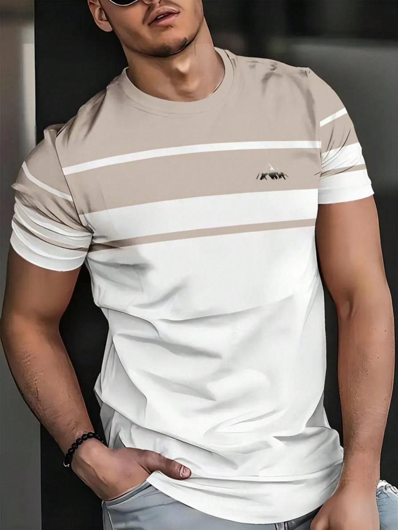 t-shirt okrągły dekolt nadruk
