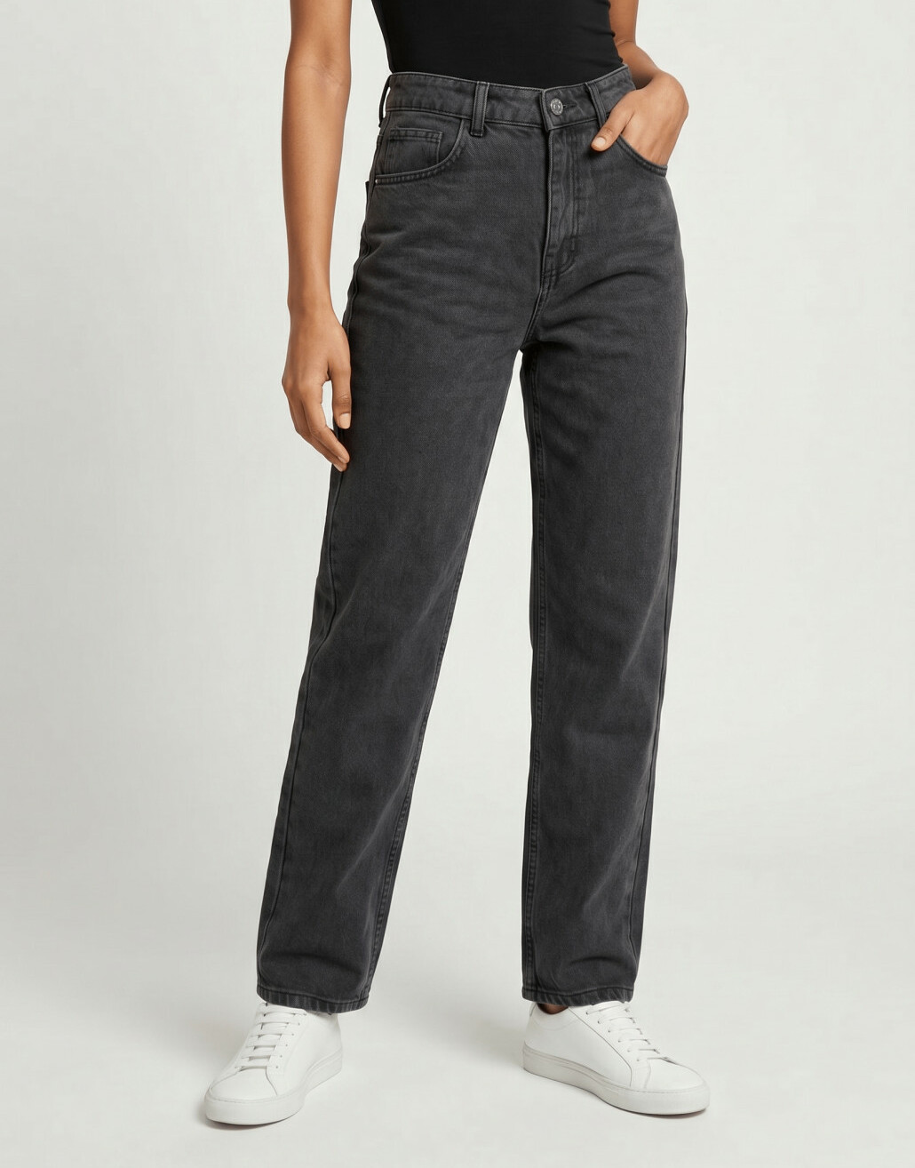 CZARNE SPODNIE JEANS 