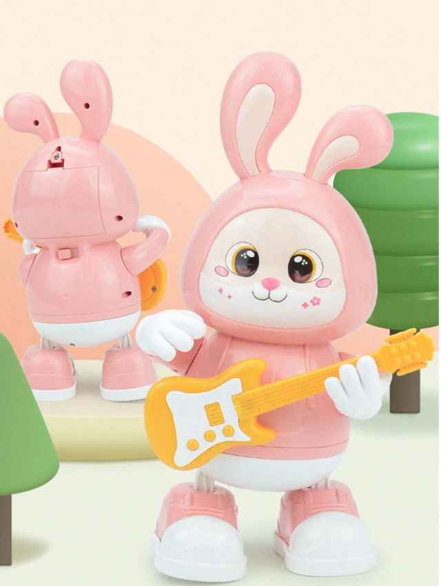 różowy interaktywny królik gitara