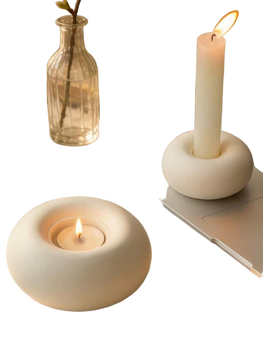 biały świecznik 2-pack
