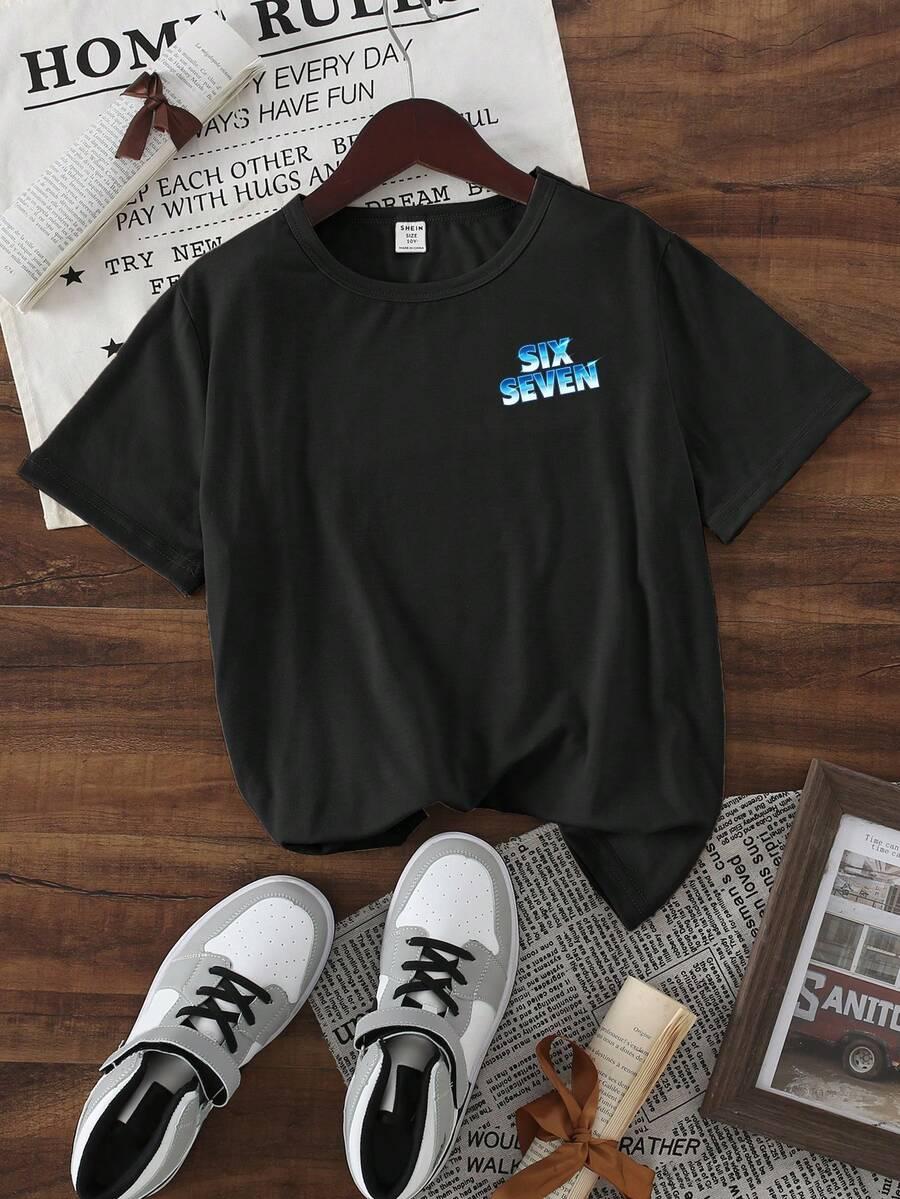 czarny t-shirt print