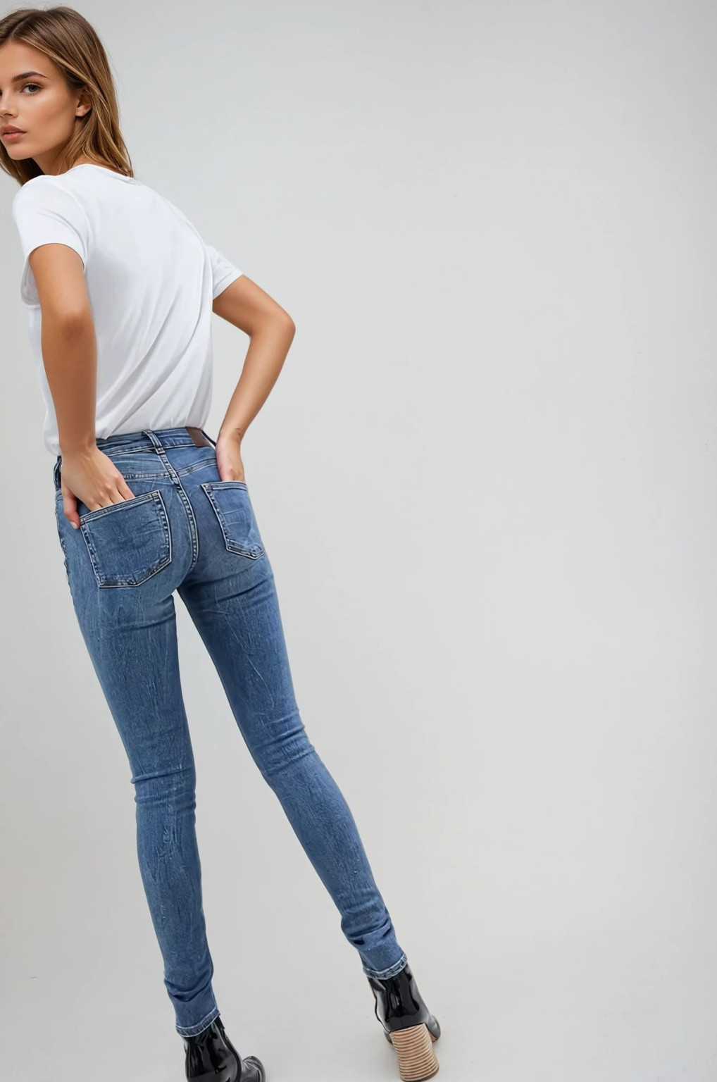 NIEBIESKIE SPODNIE RURKI JEANS