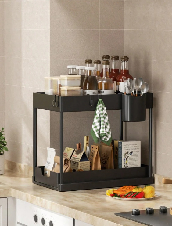 CZARNY ORGANIZER 2-warstwowy