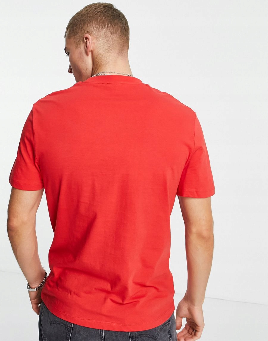 CZERWONY T-SHIRT OKRĄGŁY DEKOLT 
