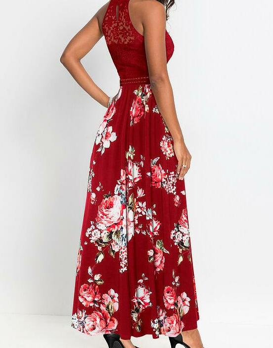 SUKIENKA MAXI W KWIATY
