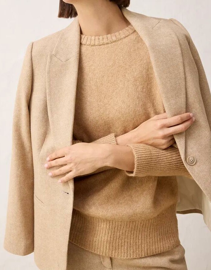 SWETER DAMSKI PLUS SIZE LUŹNY OKRĄGŁY DEKOLT WEŁNIANY DO BIODER