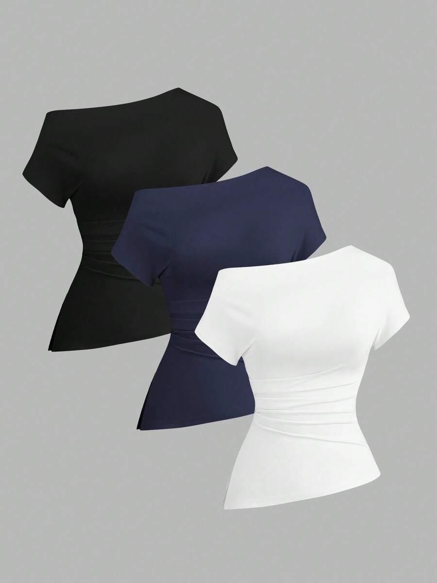 asymetryczna bluzka 3-pack