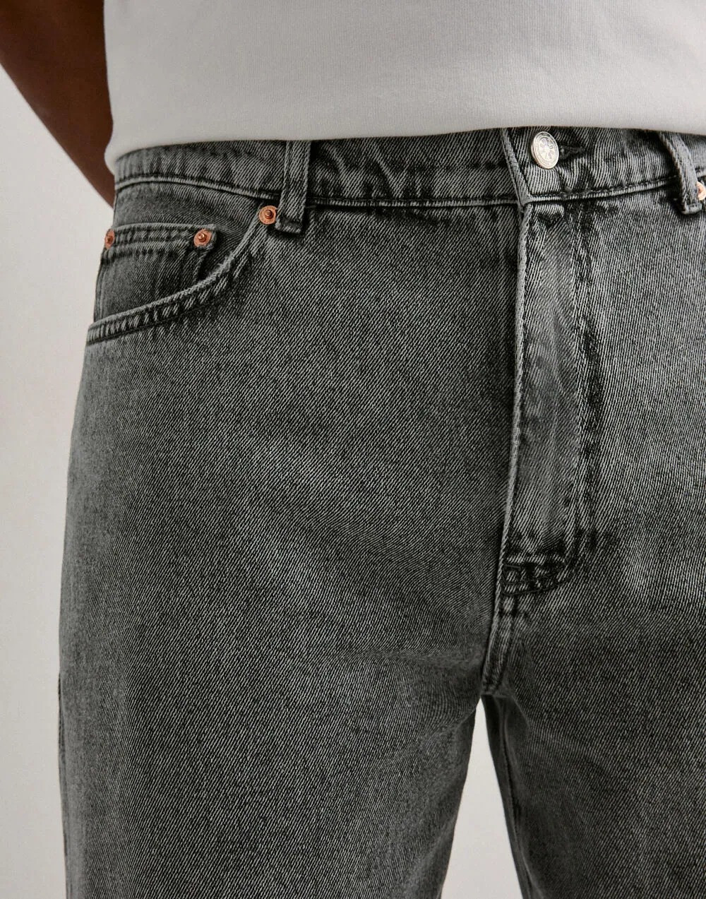SZARE PROSTE SPODNIE JEANS 