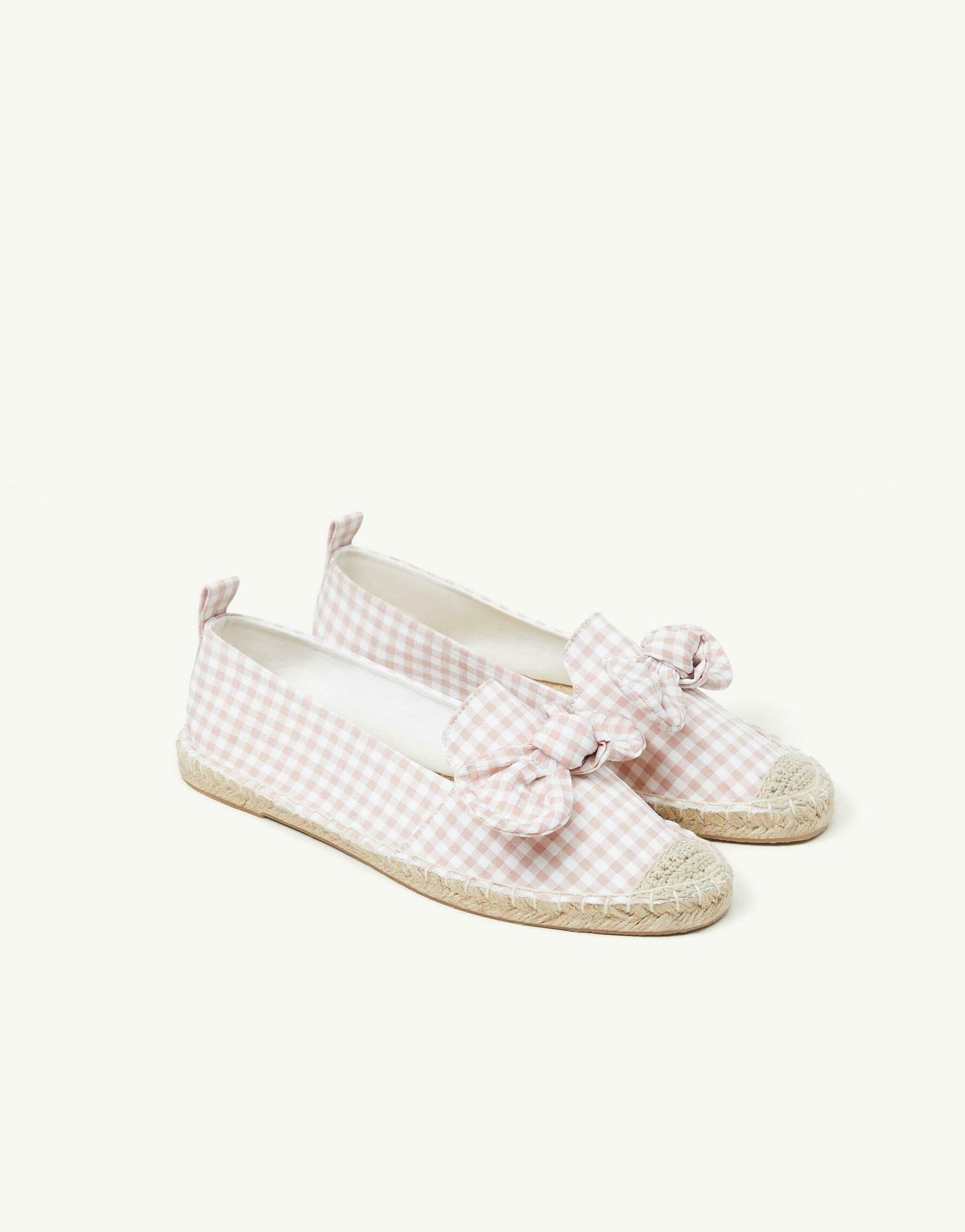  ESPADRYLE WZÓR KRATKA KOKARDA