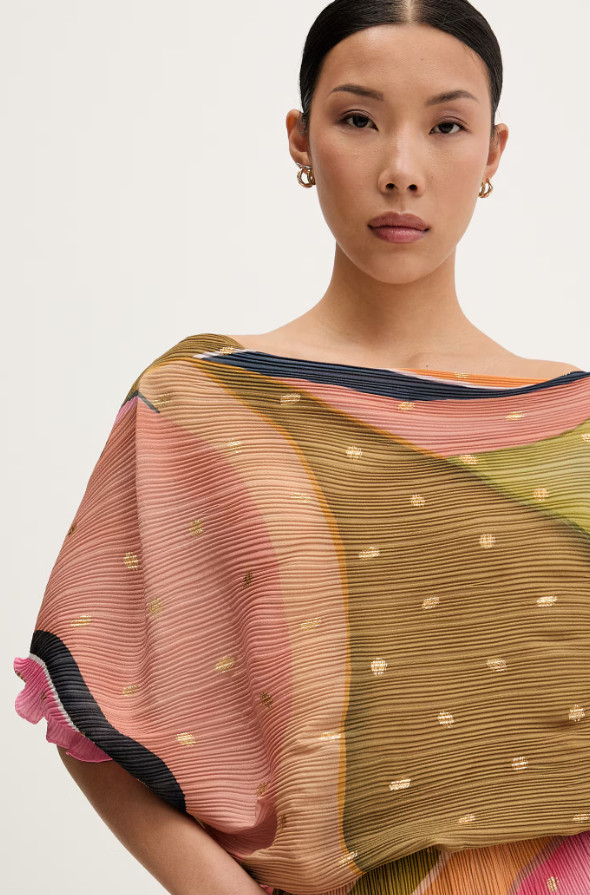 plisowana sukienka abstract print asymetria