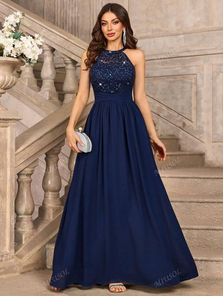 NIEBIESKA MAXI SUKIENKA 