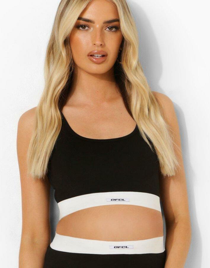 czarny top kontrast