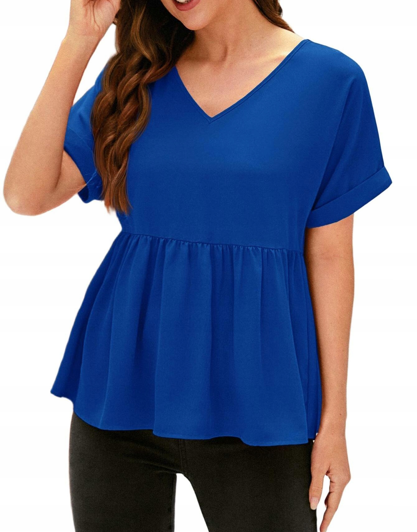 niebieska bluzka v-neck 