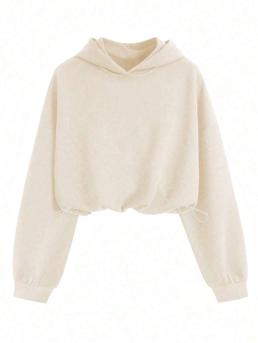 KREMOWA BLUZA KAPTUR