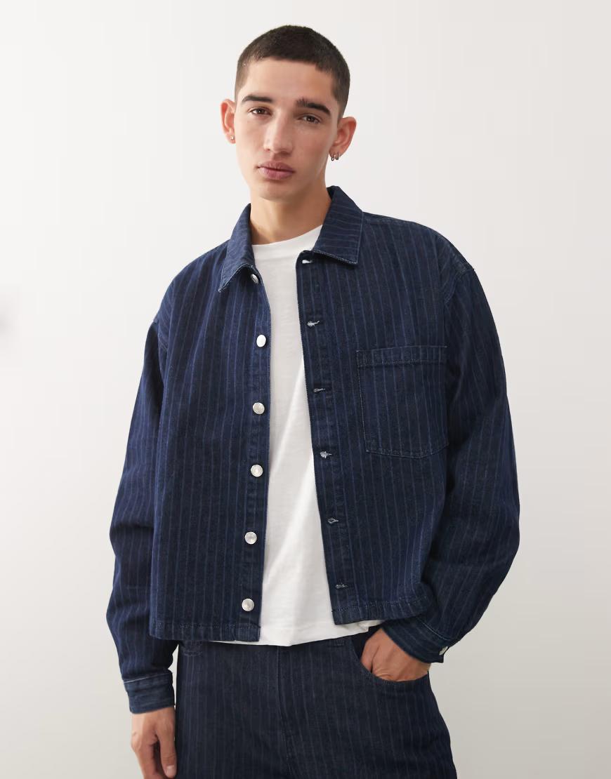 GRANATOWA KURTKA JEANS PASKI