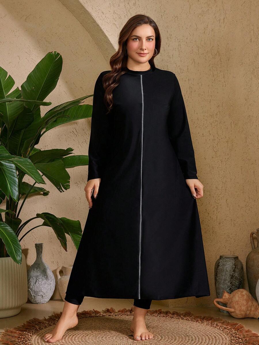 CZARNY KOSTIUM KĄPIELOWY burkini
