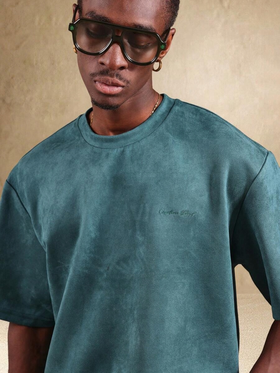 zielony t-shirt haft