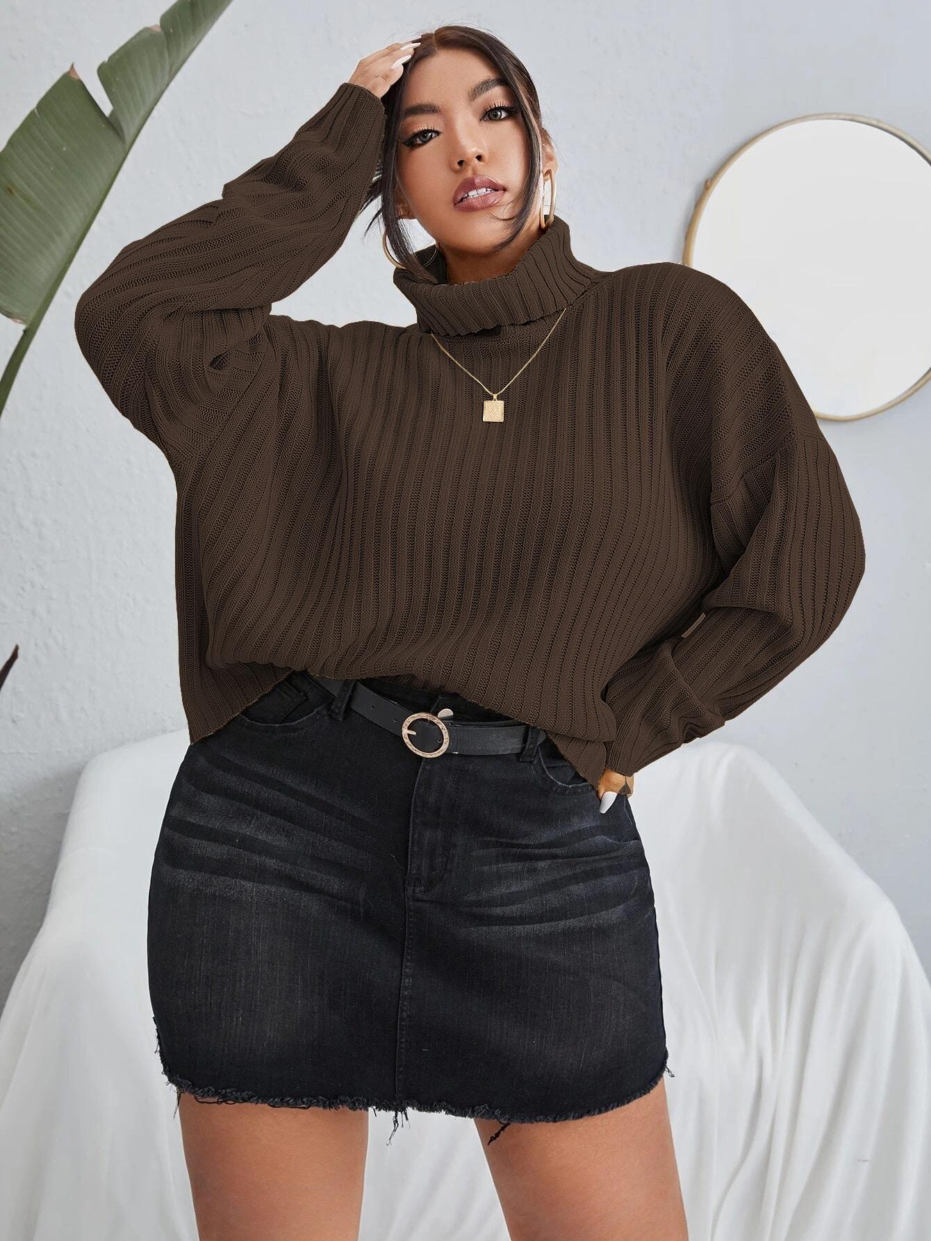 BRĄZOWY SWETER GOLF