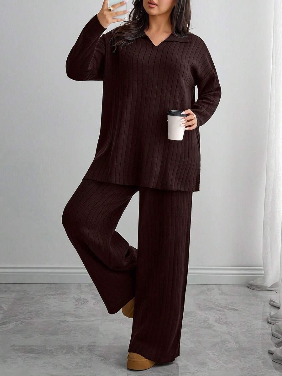 SWETER SPODNIE KOMPLET 