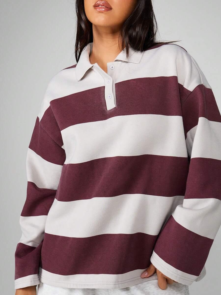 BLUZA W PASKI KOŁNIERZYK