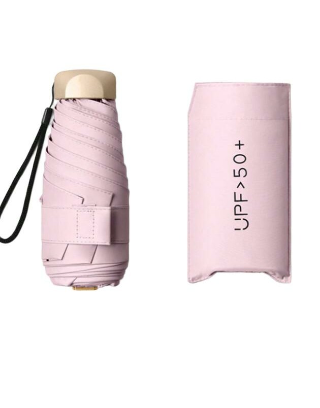 RÓŻOWY MINI SKŁADANY PARASOL