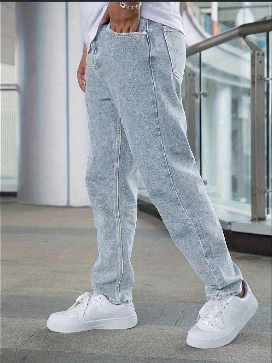 niebieskie jeansy kieszenie 